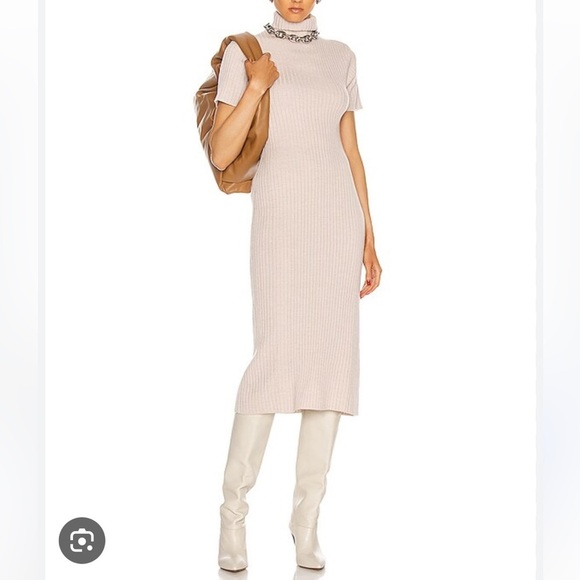 Staud Lilou Dress in Light Oatmeal - Picture 8 of 8